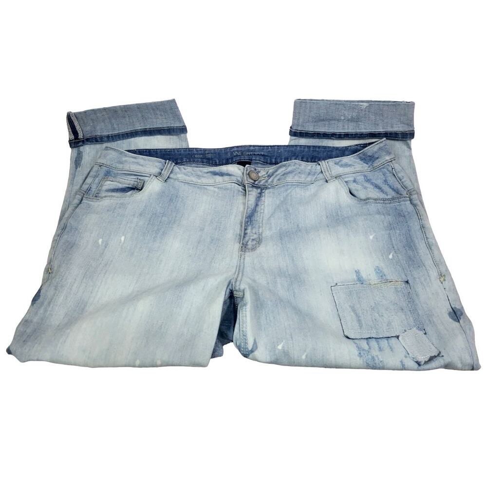 Lane Bryant‎ Cropped Genius Fit Distressed Cuffed Jeans Size 22